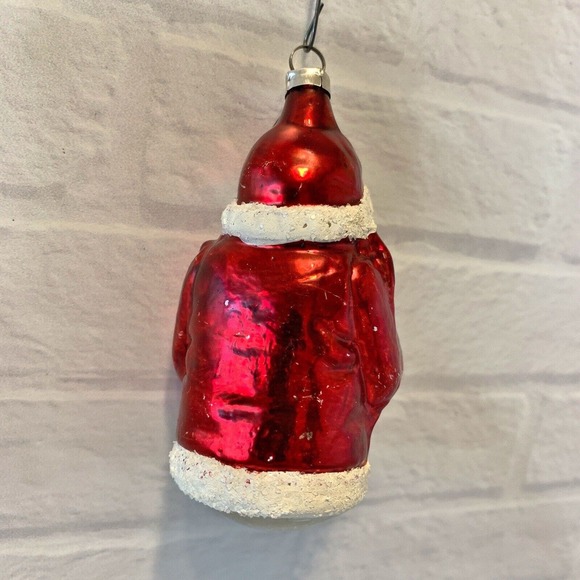 Vintage Santa Blown Glass Christmas Ornament 3 Inch West Germany - Picture 3 of 4